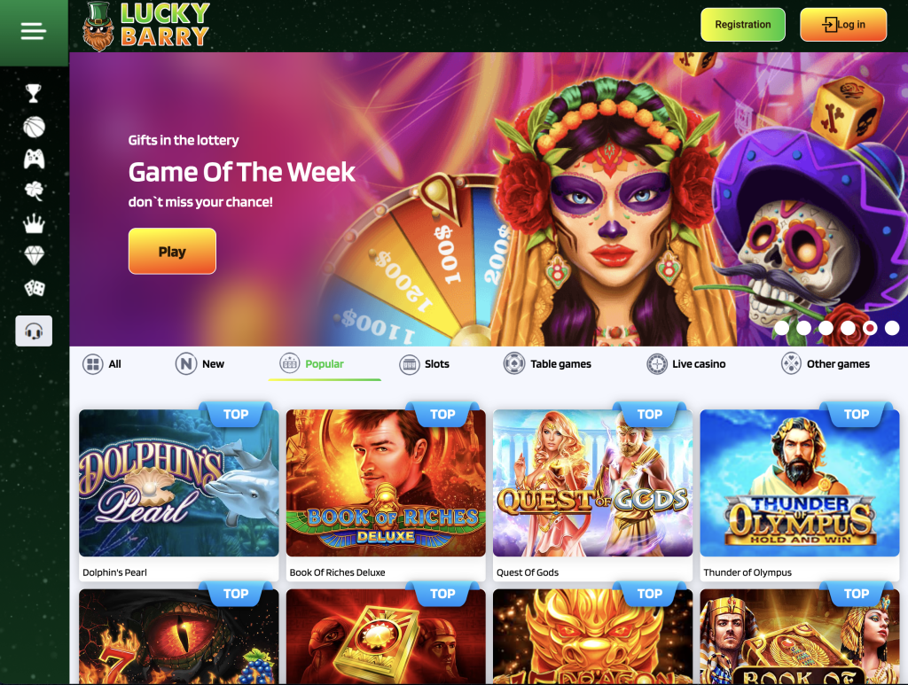 Lucky Barry Casino Website