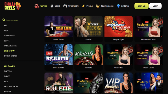 Chilli Reels Casino Website