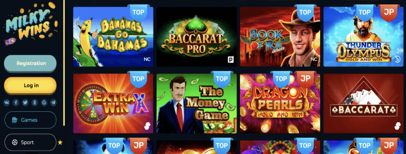 Milky Wins Casino Website