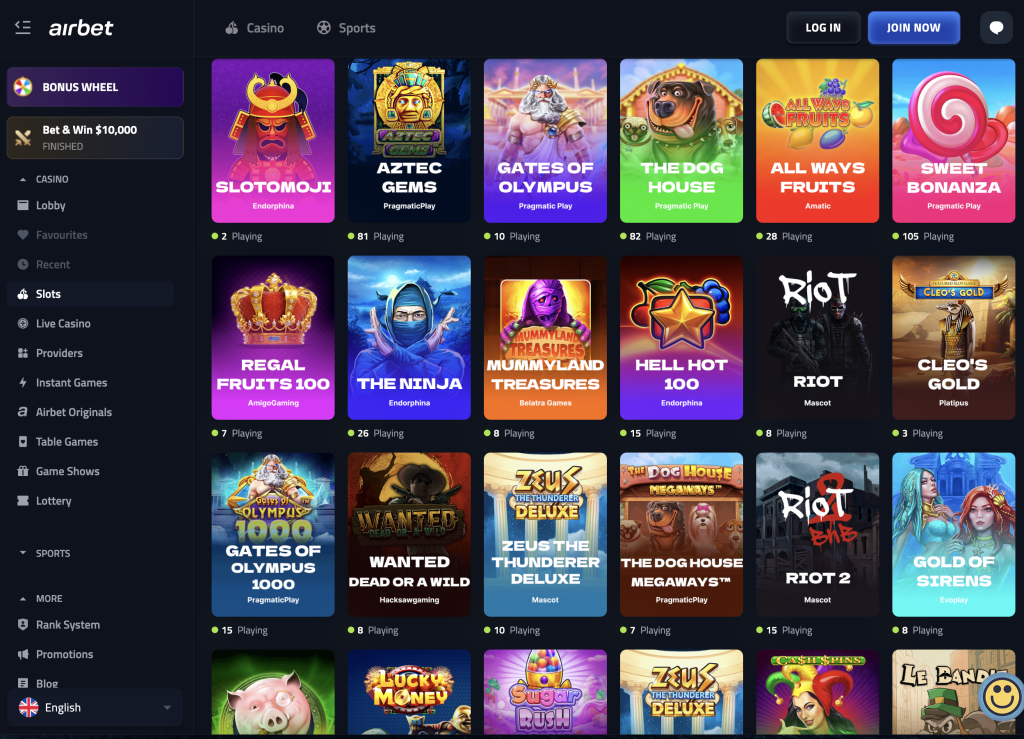 Airbet Casino Website